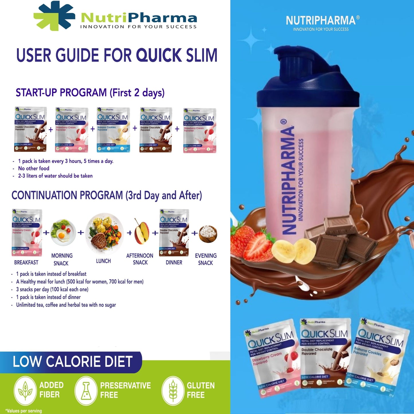Quick Slim Meal Replacement Shakes, Variety Pack, (30 servings x 6 boxes)