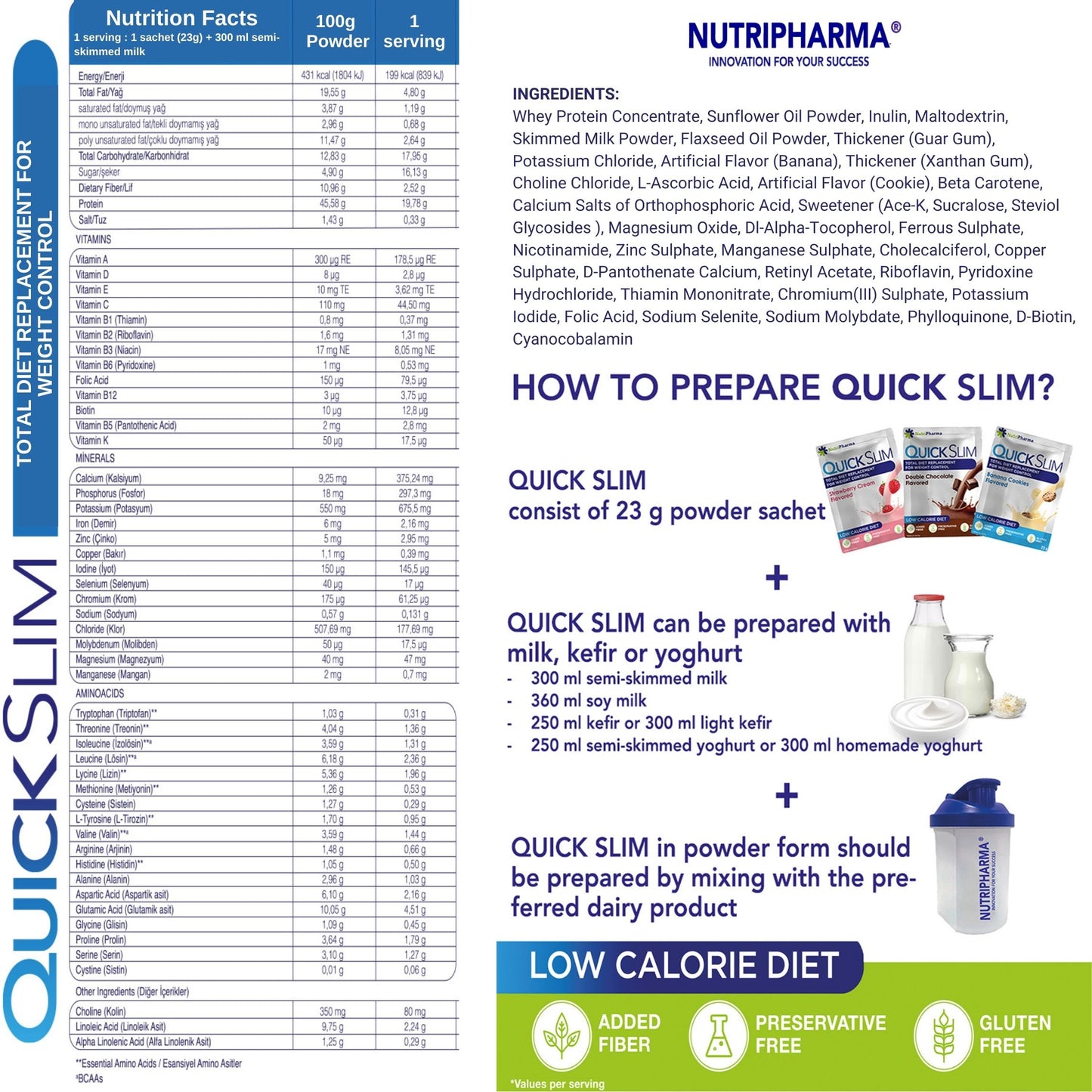Quick Slim-Shakes zur Gewichtsabnahme