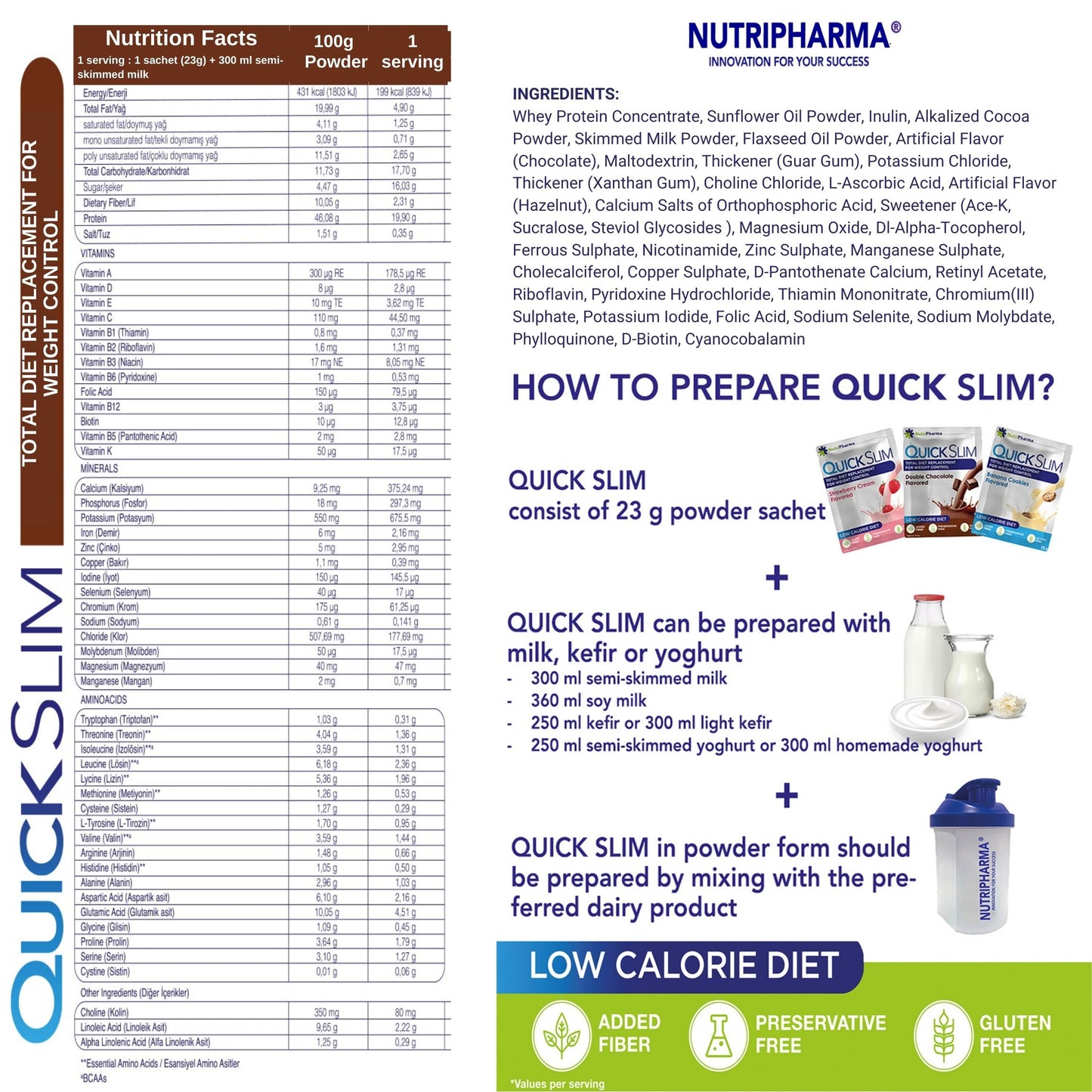 Quick Slim-Shakes zur Gewichtsabnahme