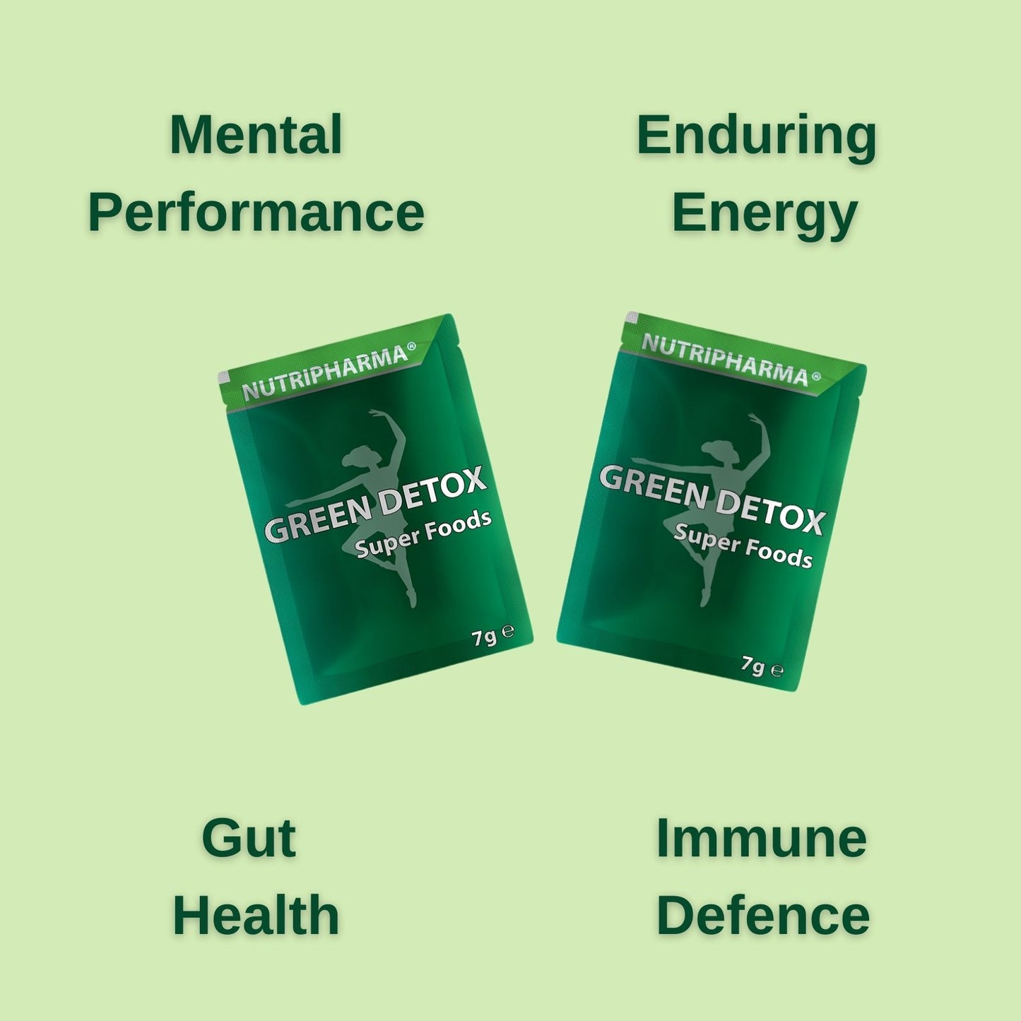NUTRIPHARMA GREEN DETOX Super Foods, 30 Beutel, Ananasgeschmack