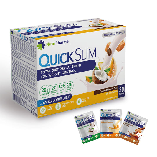 Quick Slim Weight Loss Shake - Tropical Variety Pack - 30 sachets